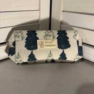 Pine Tree Print Cosmetic Pouch – NWT, 100% Polyester